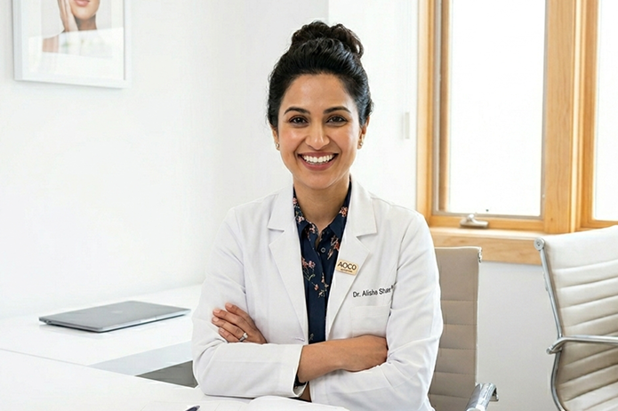 Dermatologist in clinic